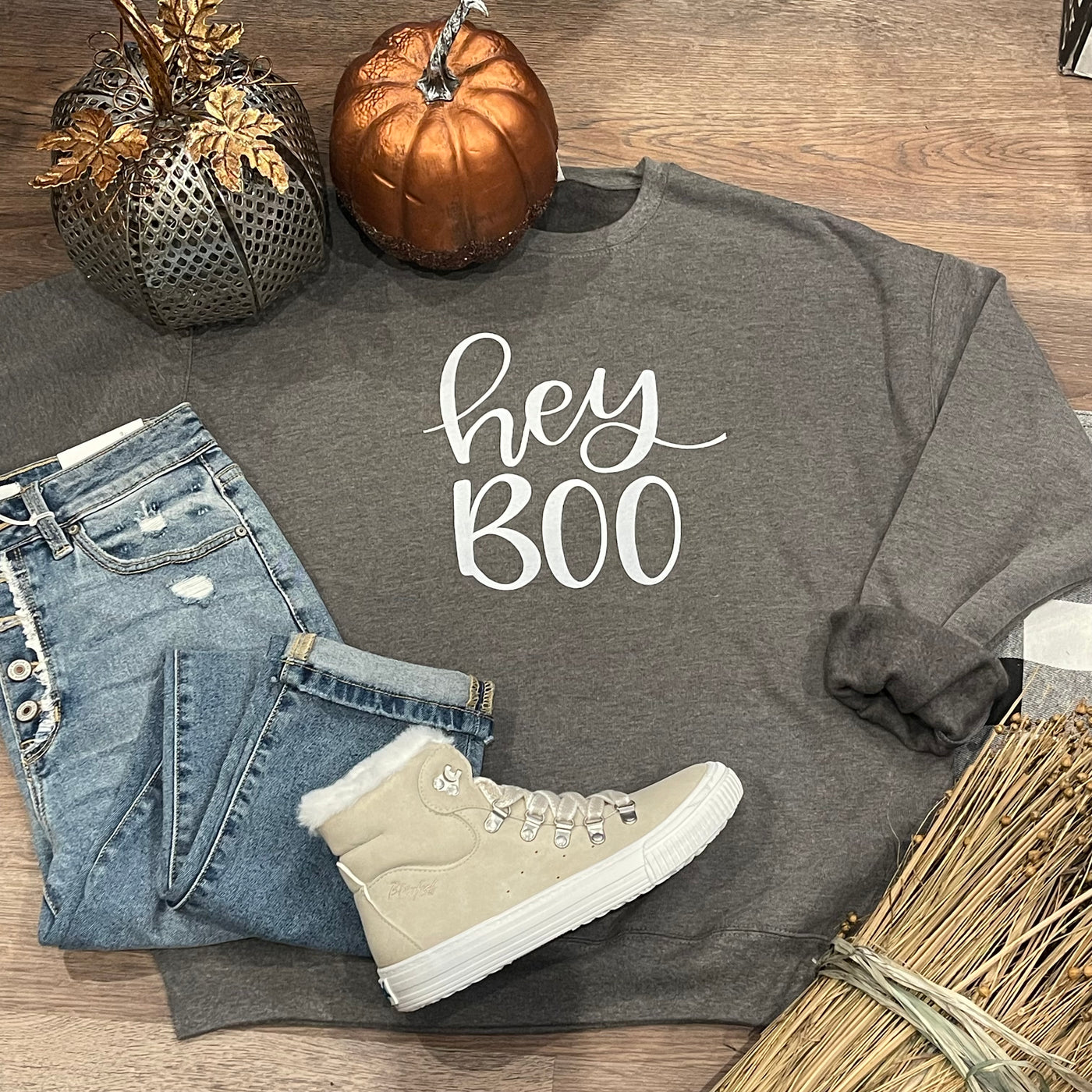 Hey Boo Crewneck Sweatshirt