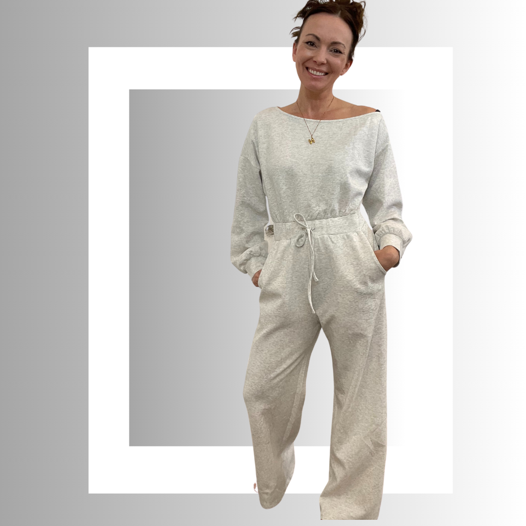 Scuba Long Sleeve Wide Leg Jumpsuit