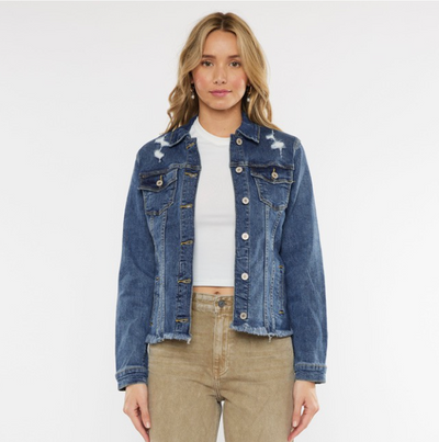Zoey Distressed Denim Jacket