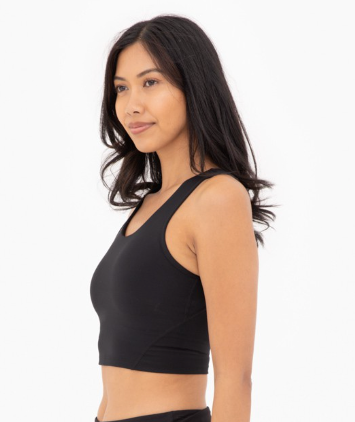 Black Elongated Sports Bra