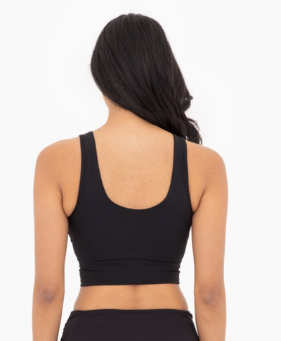 Black Elongated Sports Bra