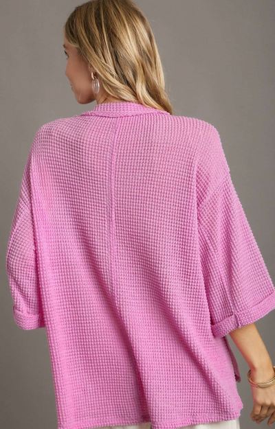 Bubblegum Waffle Knit Top