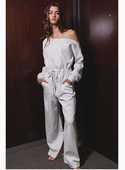 Scuba Long Sleeve Wide Leg Jumpsuit