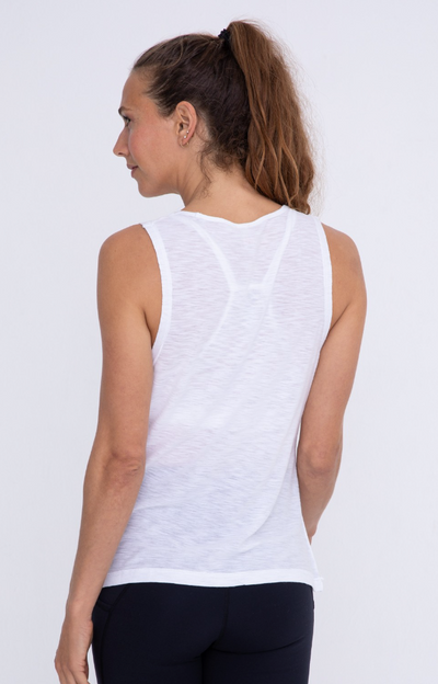 White Boxy Fit Tank