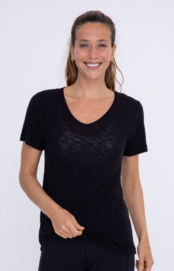 Black V-Neck Tee