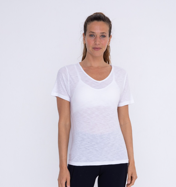 White V-Neck Tee