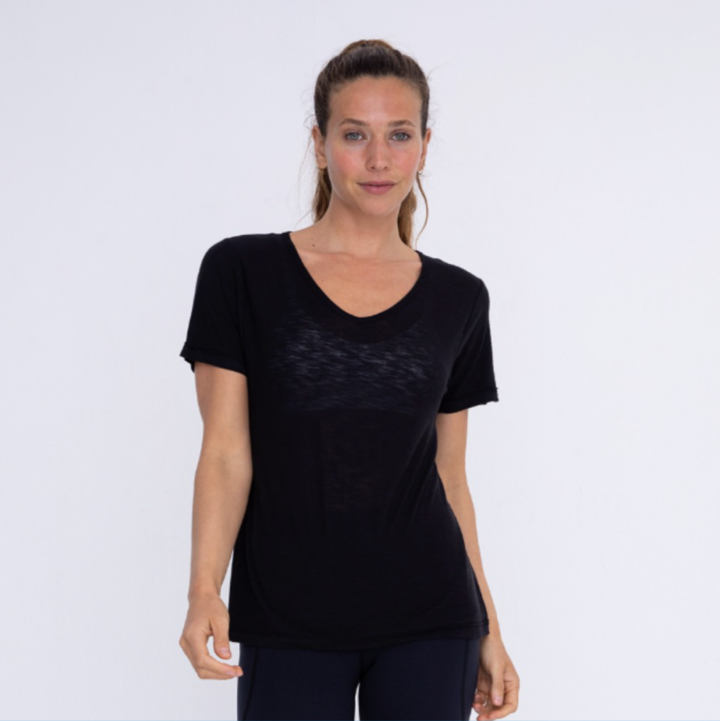 Black V-Neck Tee