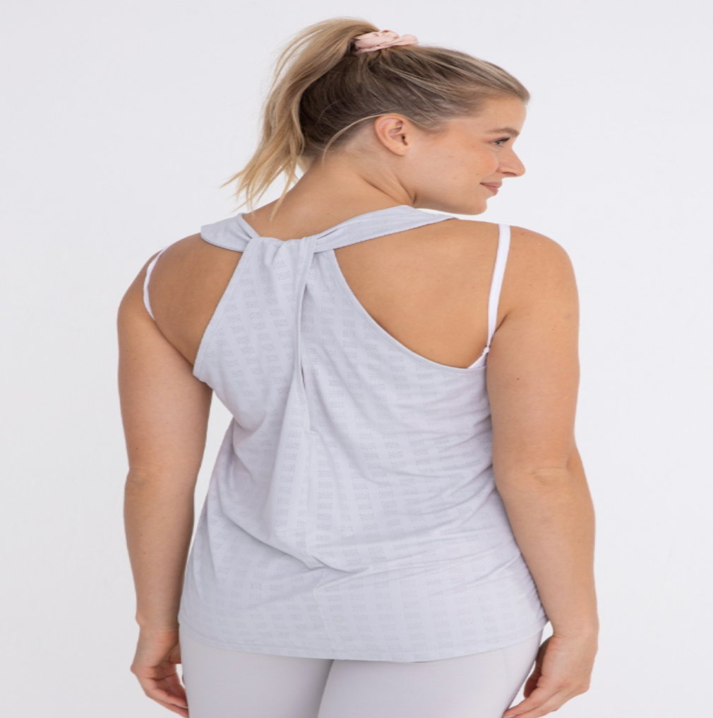 Light Grey Twisted Racerback Tank