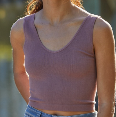 Vintage Mauve Seamless Ribbed Tank